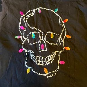 Black with Skull/lights T-Shirt, size Large